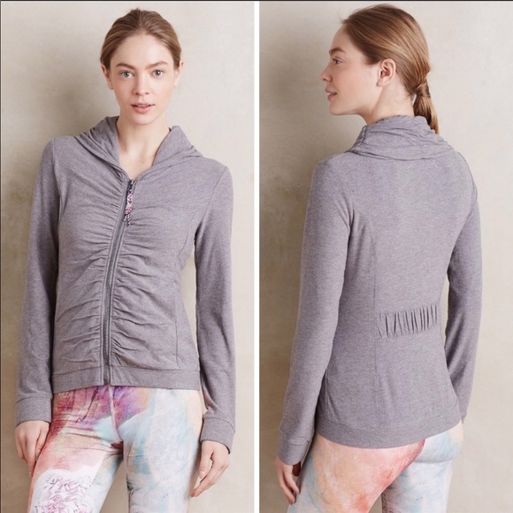 NWT Anthropologie Pure + Good zip shirred jacket - Picture 1 of 8